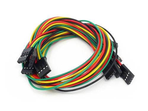 Breadboard 4 pin Female-female jumper wire - 300mm (5 PCs pack)