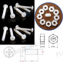 10 Stk. Plastikschrauben mit Muttern M2.5x10mm