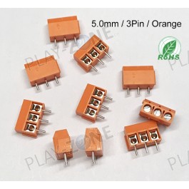 10 Stk.Printklemme mit Schraubanschluss, 5mm / 3Pin / Orange