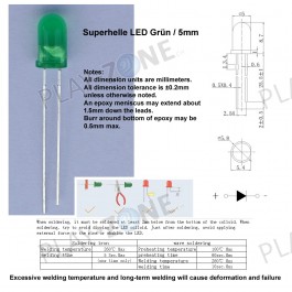 10 Stk. Superhelle LED Grün / 5mm