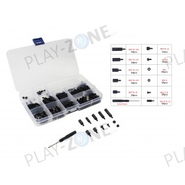 211-Teiliges Set mit Plastikschrauben und -muttern, 6mm-20mm, M3/M2.5, Schwarz