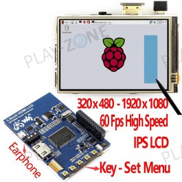 3.5" HDMI LCD-Display 480x320, IPS mit Touch für Raspberry Pi