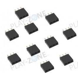 10 Stk. Buchsenleisten 3Pin, Rastermass 2.54mm / Schwarz