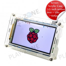3.5" TFT Display 800x480 Pixel 60Fps mit Acryl Gehäuse für den Raspberry Pi