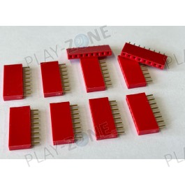 10 Stk. Buchsenleisten 8Pin, Rastermass 2.54mm / Rot