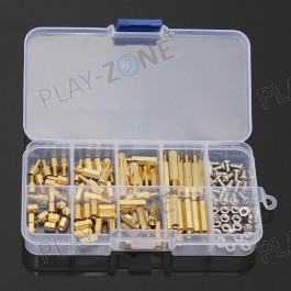120-Teiliges Set mit Abstandshaltern 6mm - 20mm, Schrauben und Muttern (M3)
