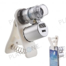 60 x Universal Mobile Mini-Mikroskop Lupe mit UV-LED