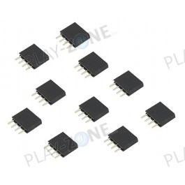 10 Stk. Buchsenleisten 4Pin, Rastermass 2.54mm / Schwarz