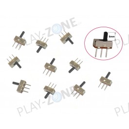 10 Stk. Mini Schiebe Schalter / Slide Switch - ON/ON - Griffhöhe 6mm