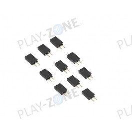 10 Stk. Buchsenleisten 2Pin, Rastermass 2.54mm / Schwarz