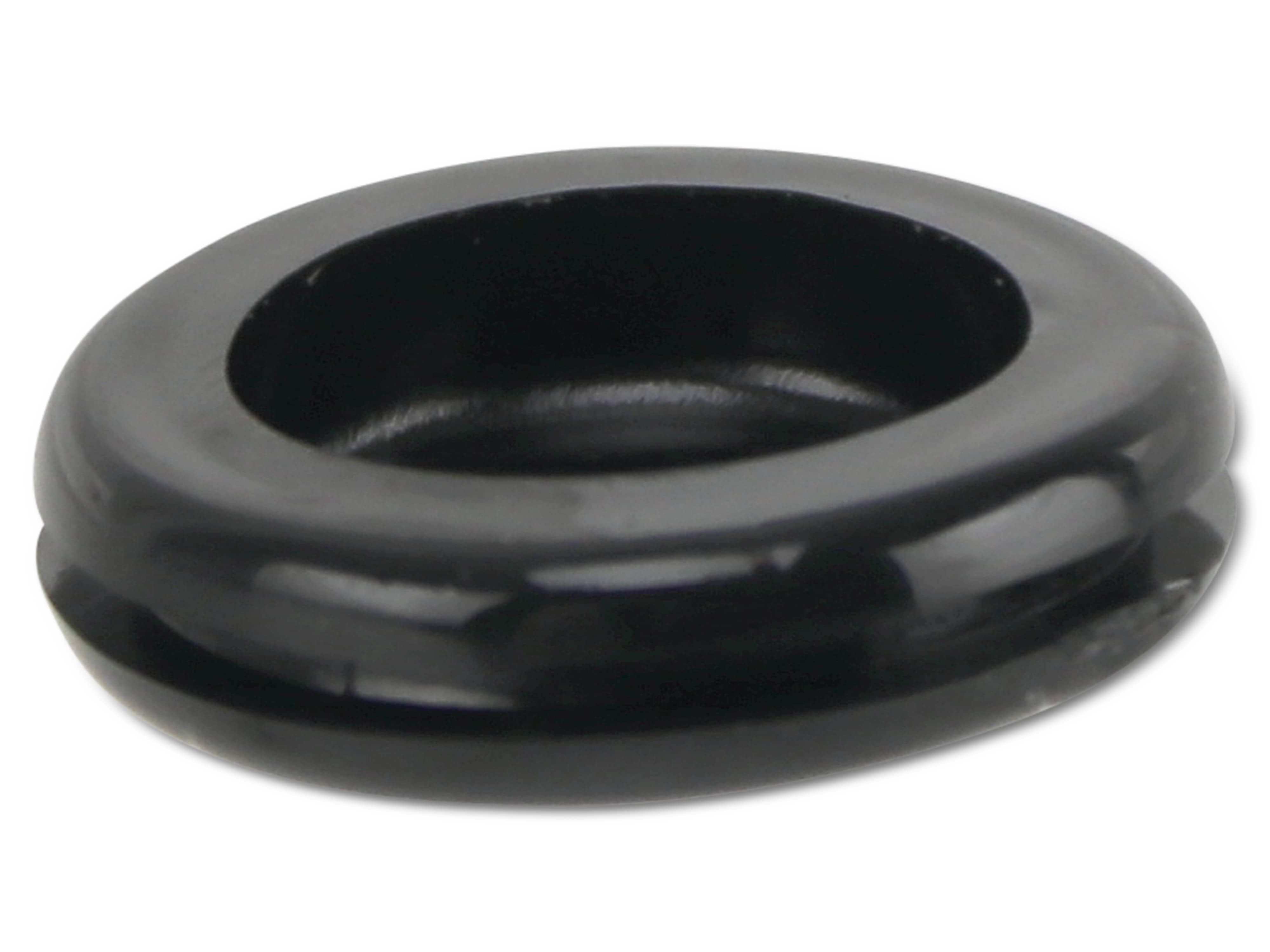 KSS Kabeldurchführungstülle PVC weich, schwarz, Plattenstärke 1,7, LochØ 15,5, geschlossen, 1 Stück