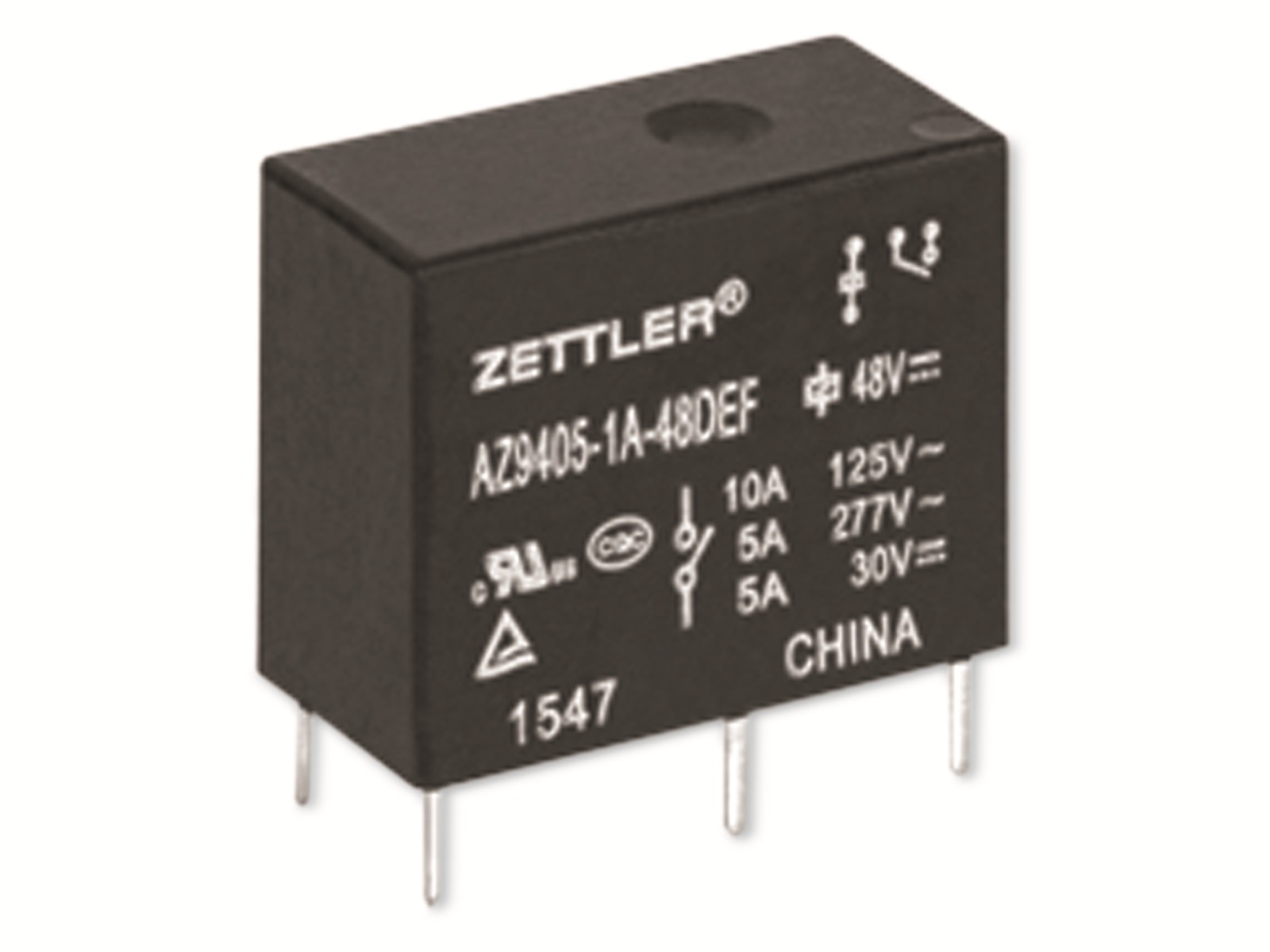 ZETTLER Printrelais, AZ9405-1A-24DSEF, 24V, 1 Schließer, 30V/DC, THT