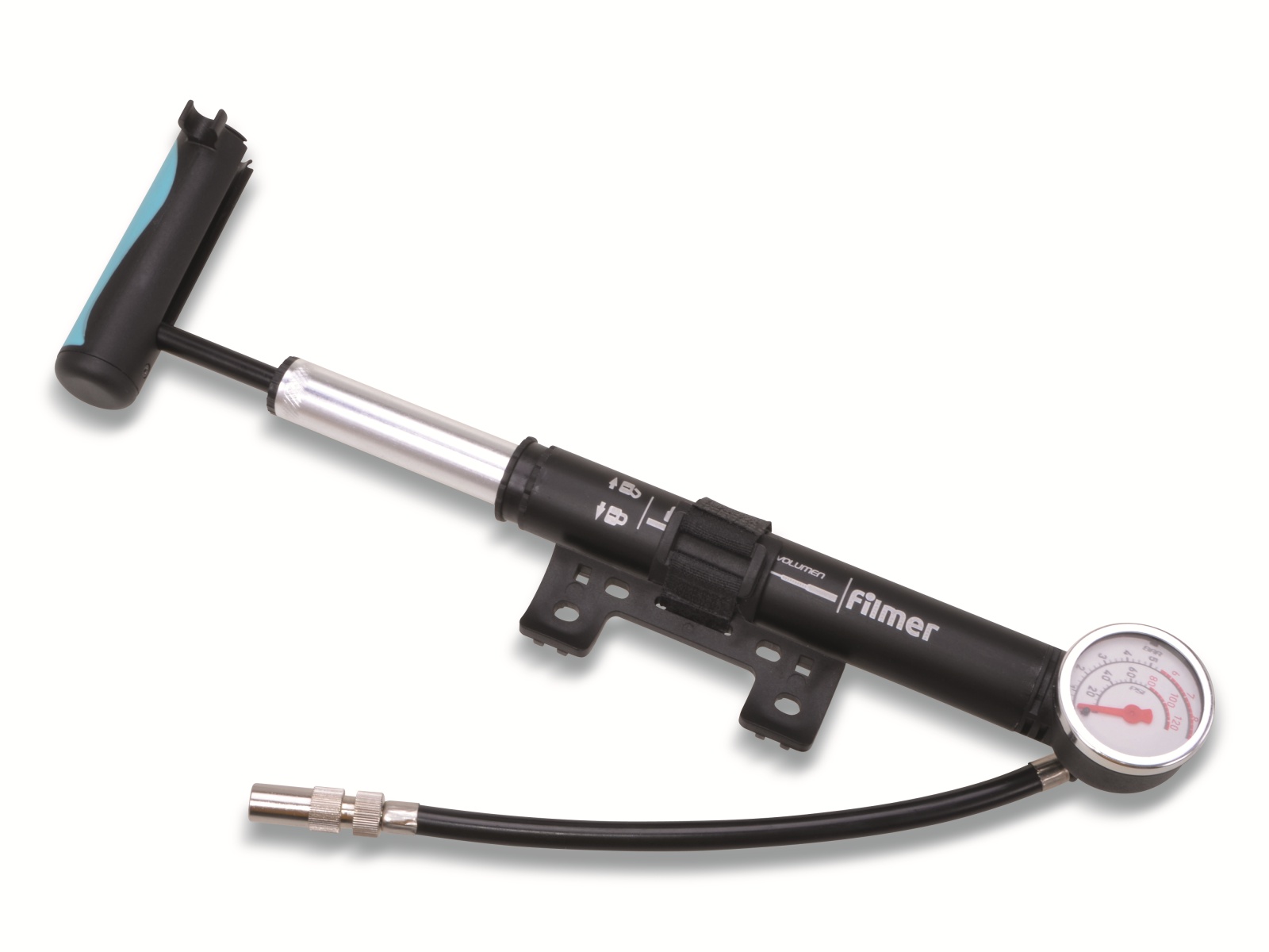 FILMER Handluftpumpe Premium 49342, mit Manometer, 8 bar