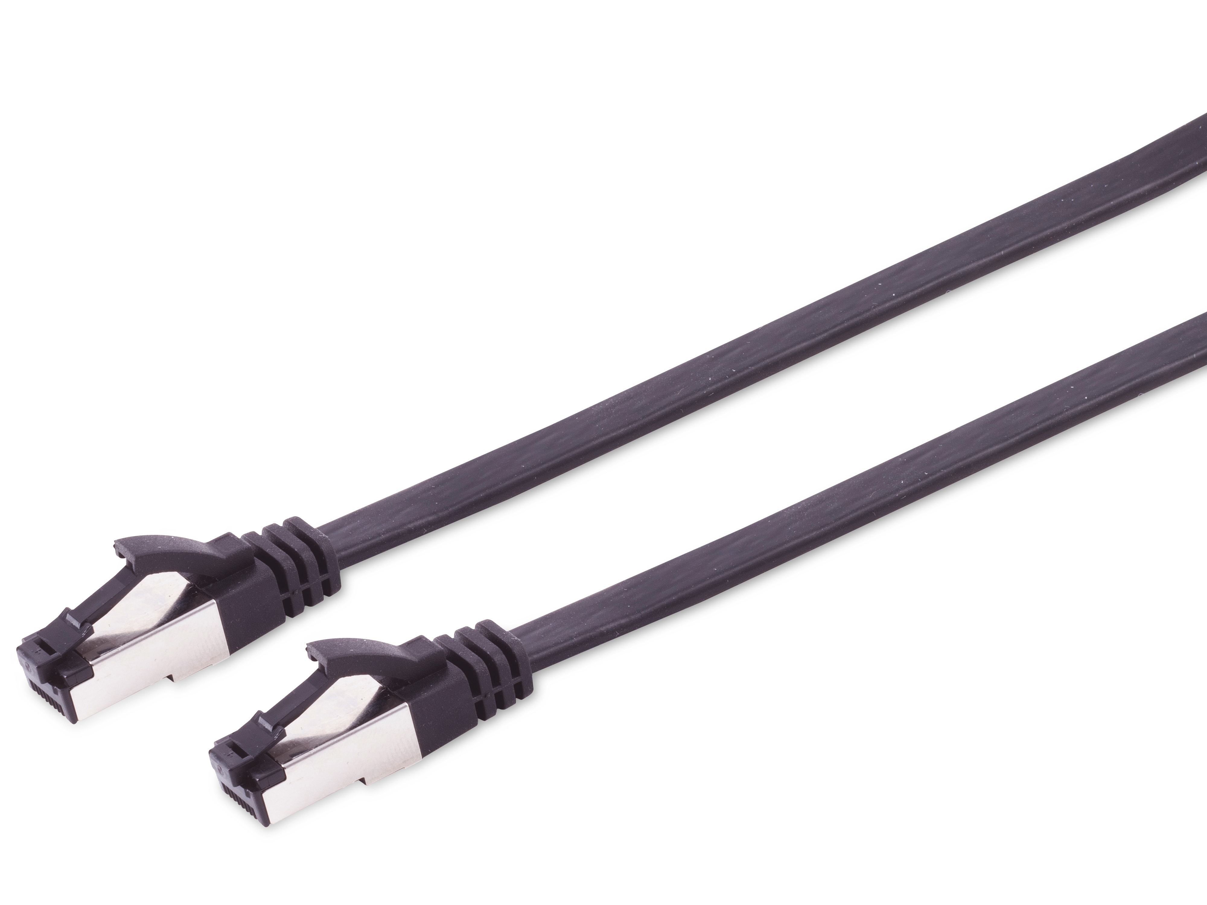 S-IMPULS CAT.8.1 Netzwerkkabel, flach, TPE, schwarz, 7,5 m