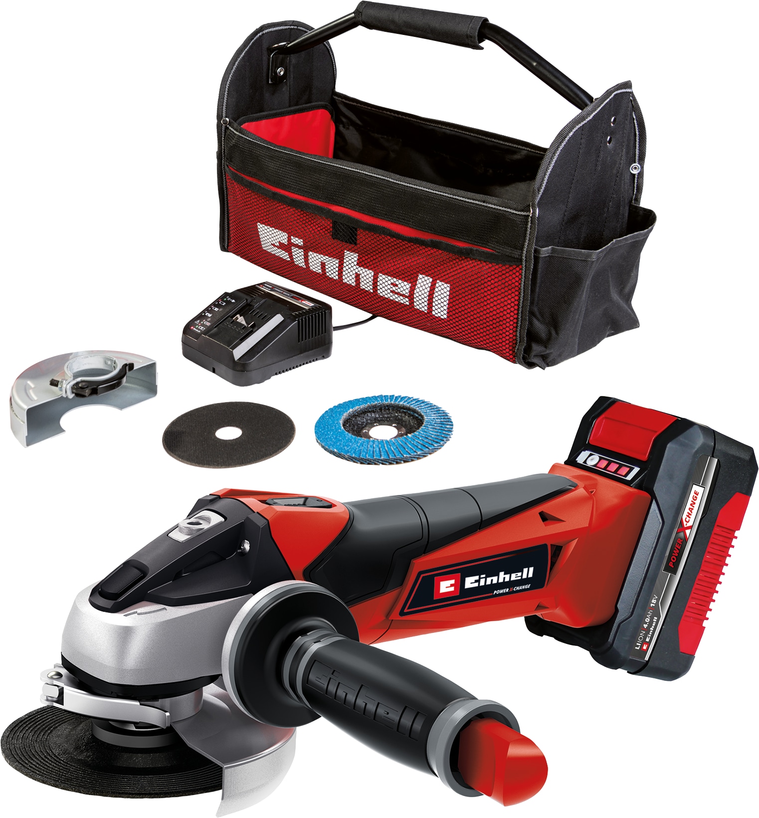 EINHELL Akku-Winkelschleifer TE-AG 18/115 Li (1x4,0 Ah)