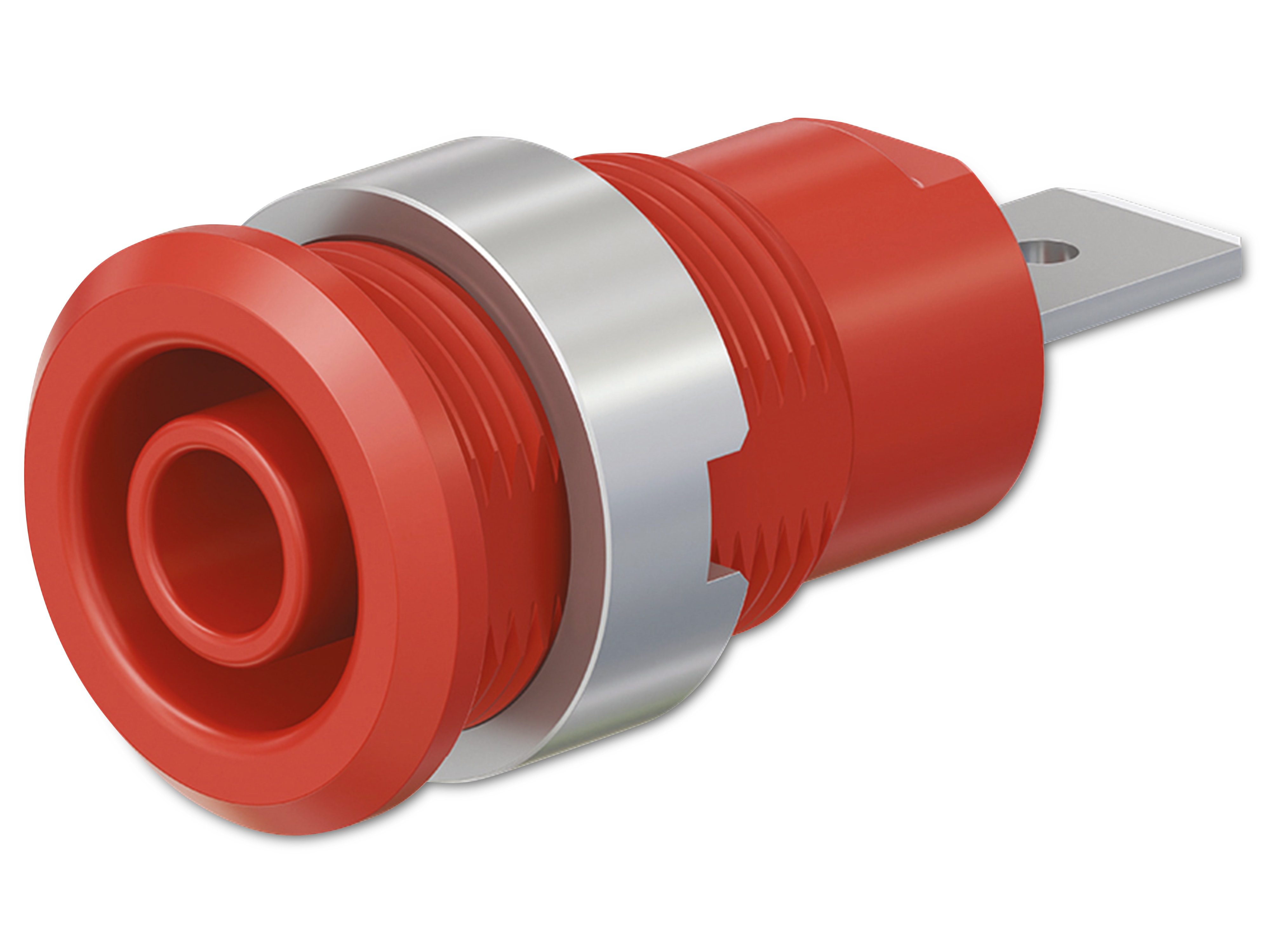 STÄUBLI Sicherheitsbuchse, 49.7046-22, 4 mm , rot, 1000 V, CAT III, 32 A / 600 V, CAT IV, 32 A