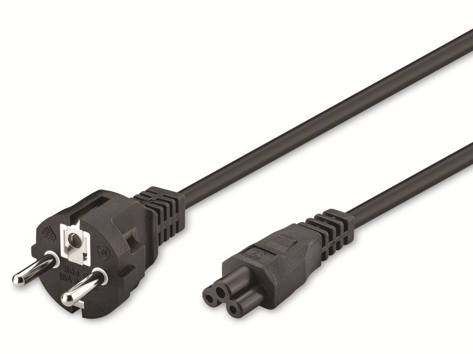 GOOBAY Netzkabel mit Kleeblattstecker NK 114 S-100, 1 m, schwarz