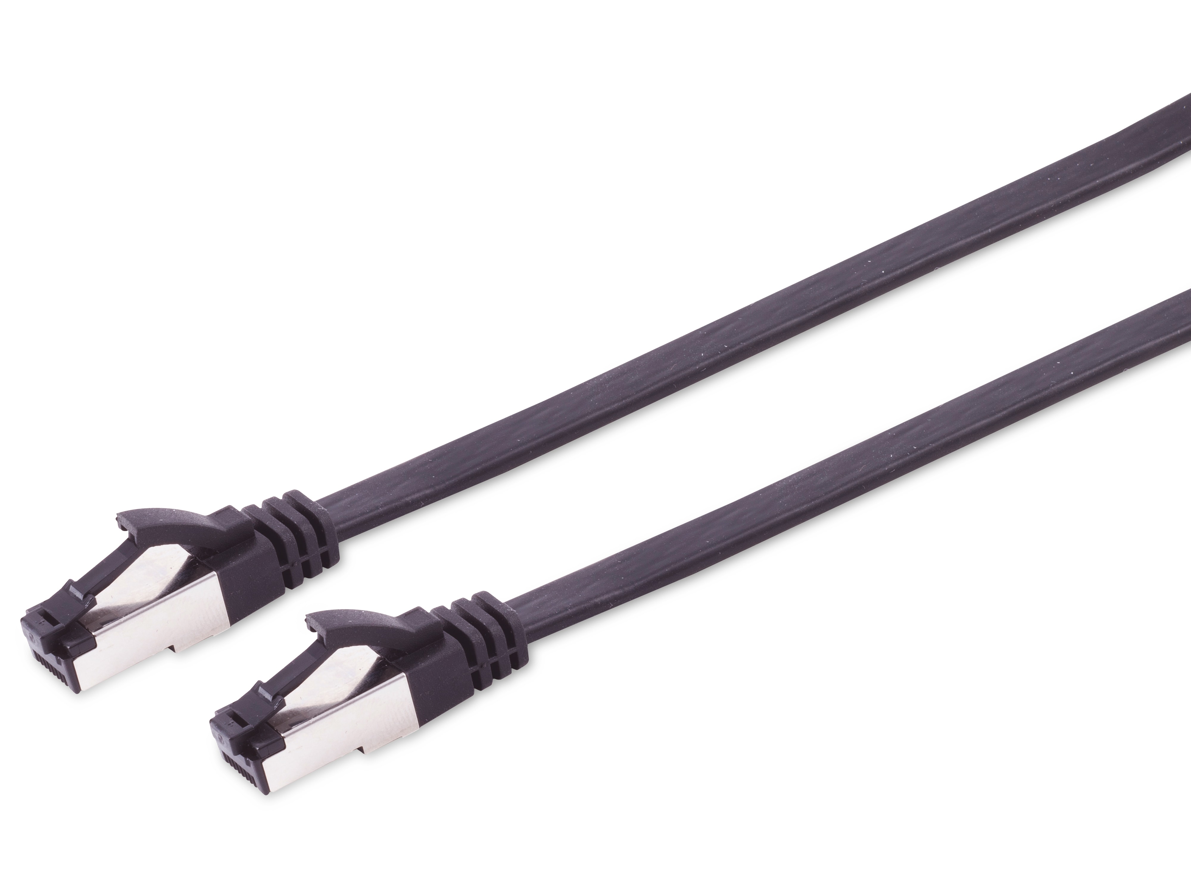 S-IMPULS CAT.8.1 Netzwerkkabel, flach, TPE, schwarz, 10,0 m