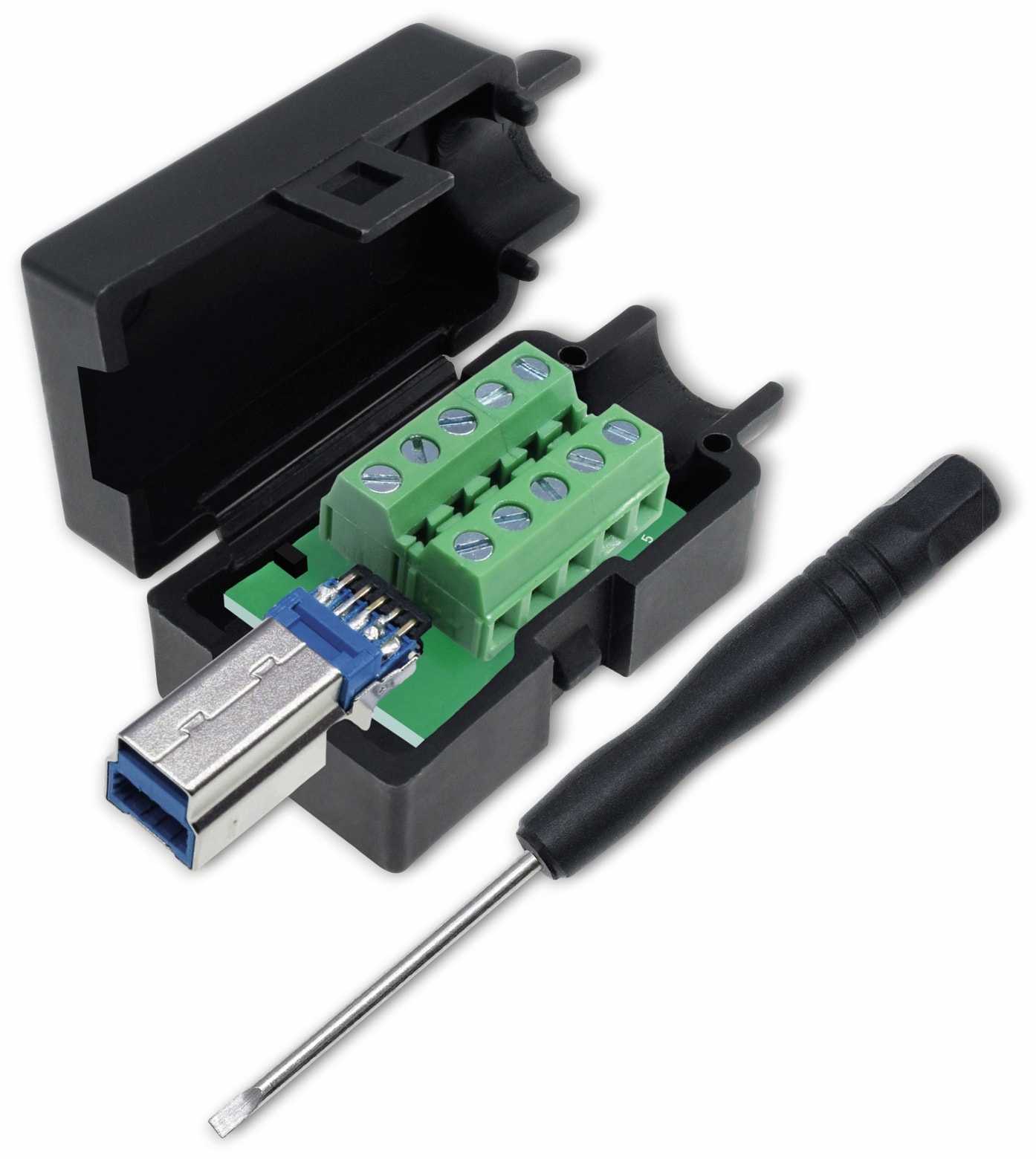 QUADRIOS USB-Modular-Set 2001C204, USB 3.0, Stecker, Einbau horizontal, Polzahl 10