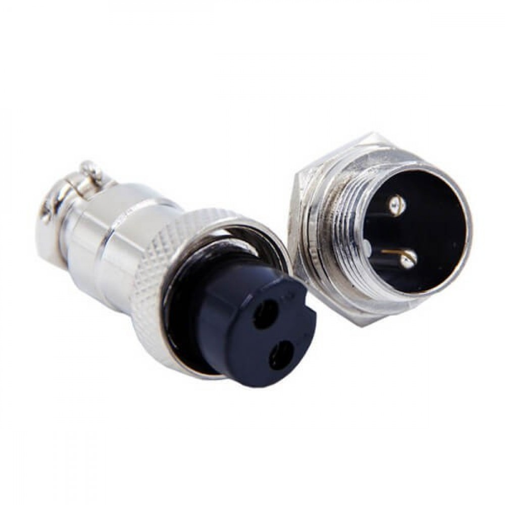2 Pin GX12 Male Female Panel Mount Aviation Connector Plug