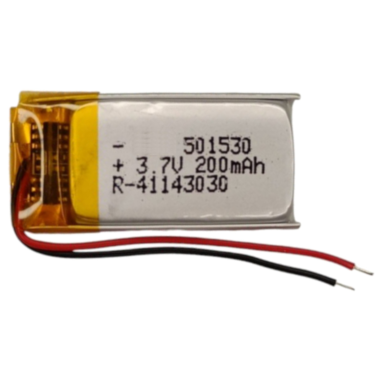 3.7V 200mAh LiPo Battery (501530) - Compact Lithium Polymer Cell with Protection PCB