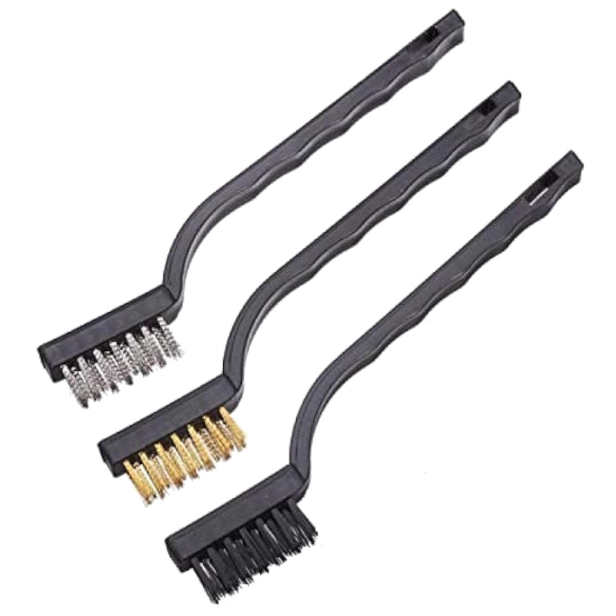 3-in-1 PCB Cleaning Brush Set - Steel, Brass & Anti-Static Nylon (Pack of 3)