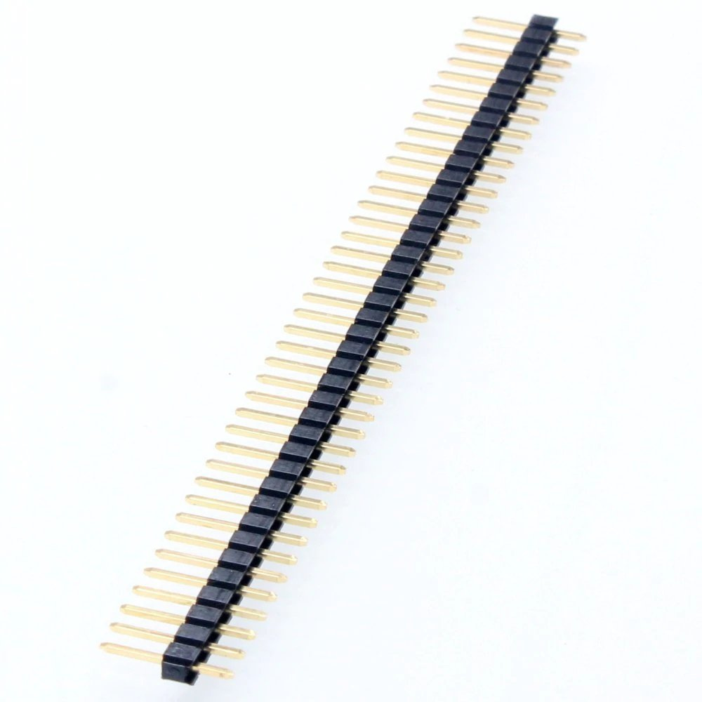 40 x 1 Male Header Pins - Straight Pitch 2.54mm Length 10mm