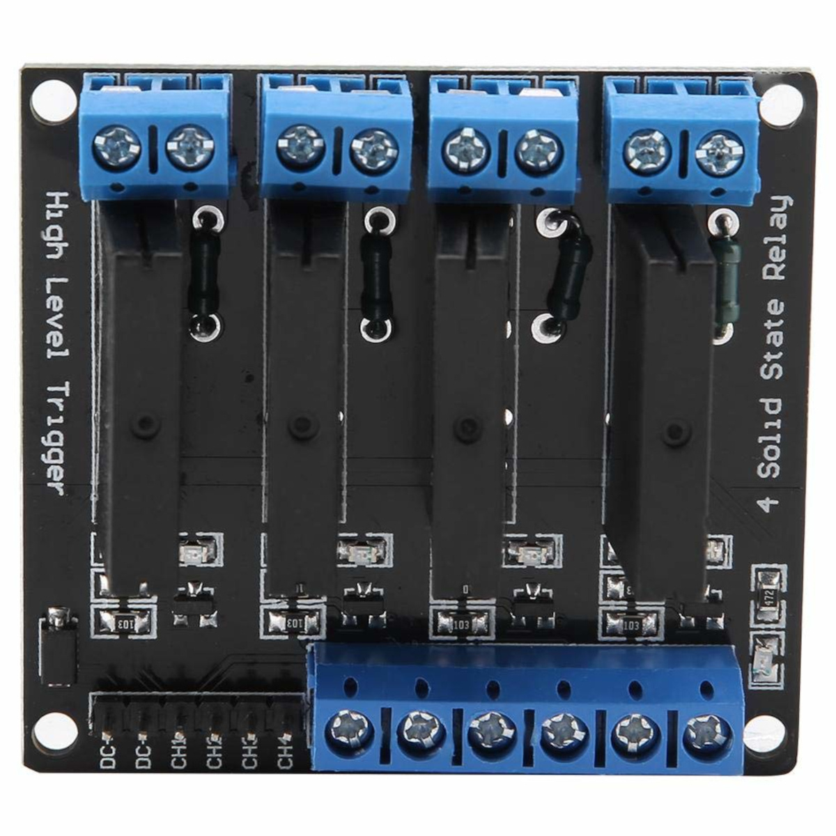 4 Channel 5V Solid State Relay (SSR) Module - 250V 2A Output - High Level Trigger with Resistive Fuse