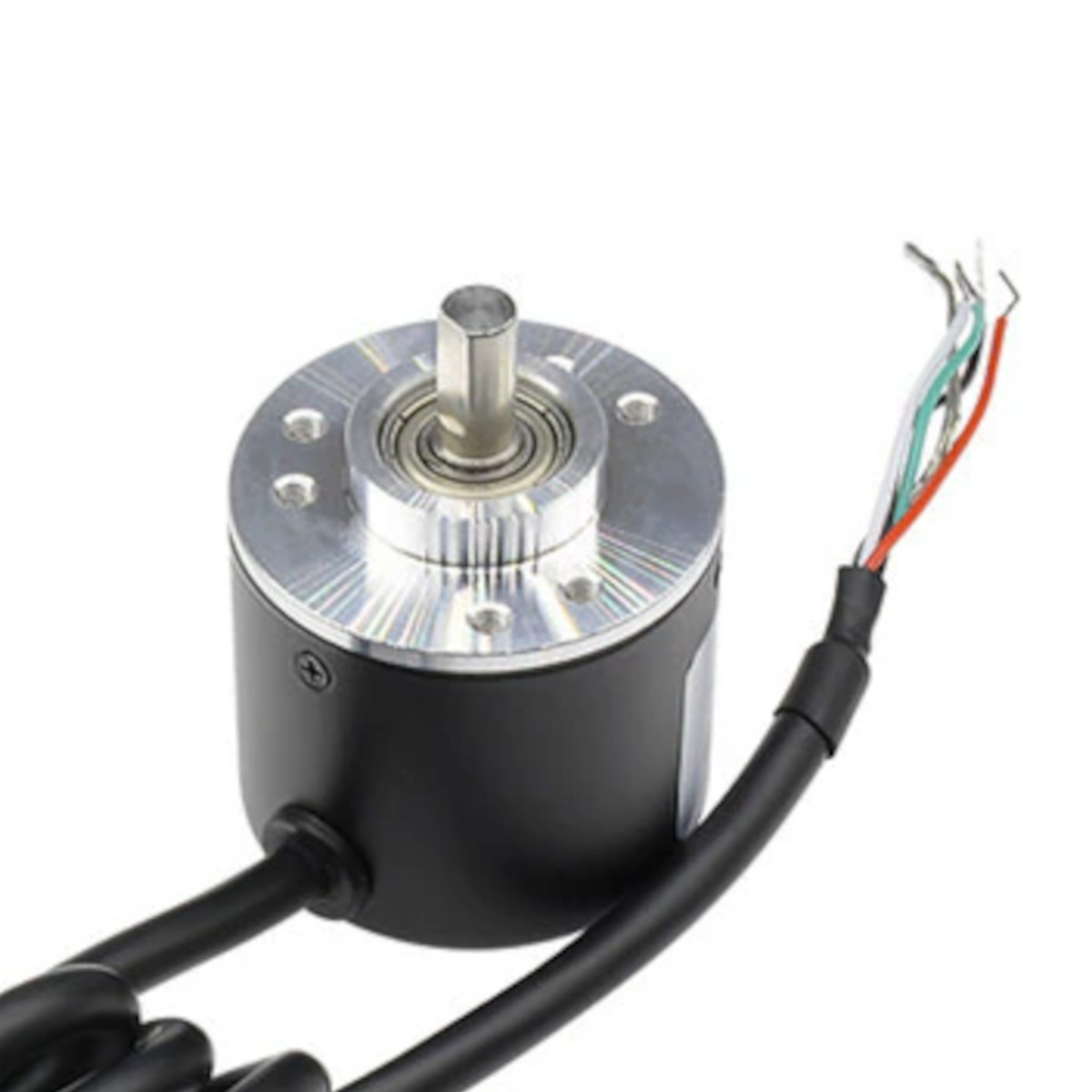 600 PPR AB 2 Phase Incremental Optical Rotary Encoder Solid Shaft Black
