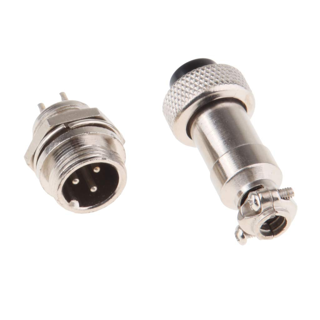 3 Pin GX12 Male Female Panel Mount Aviation Connector Plug