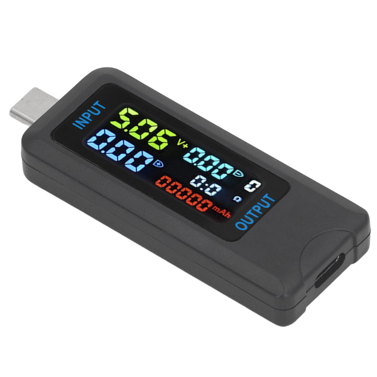 10-in-1 Type-C USB Tester - IPS Digital Voltmeter, Ammeter, Impedance & Power Bank Detector