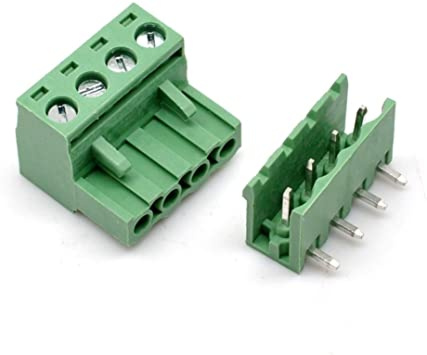 4 Pin Pluggable Screw Terminal Block Connector - Right Angle-5.08 Pitch
