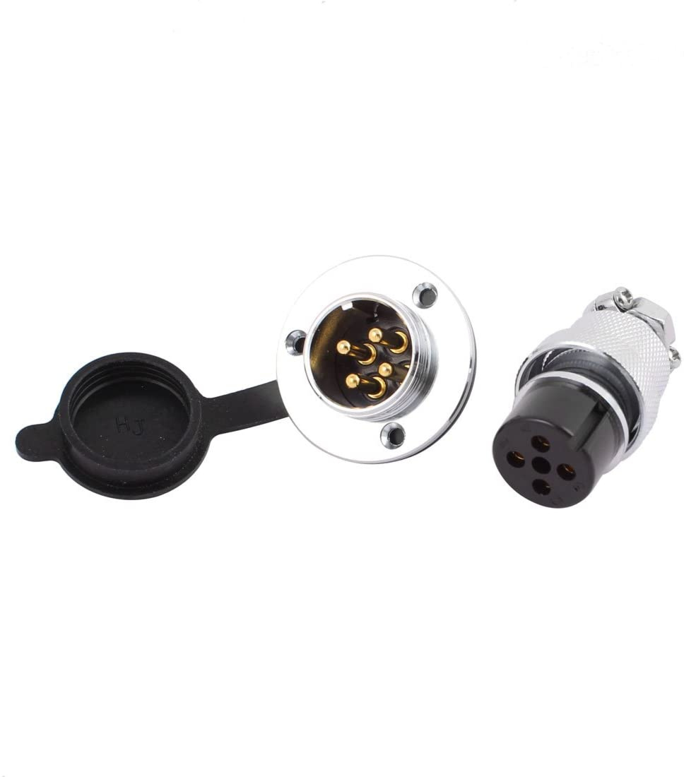 4 Pin GX25 Male Female Panel Mount Aviation Connector with with 3 Hole Circular Flange