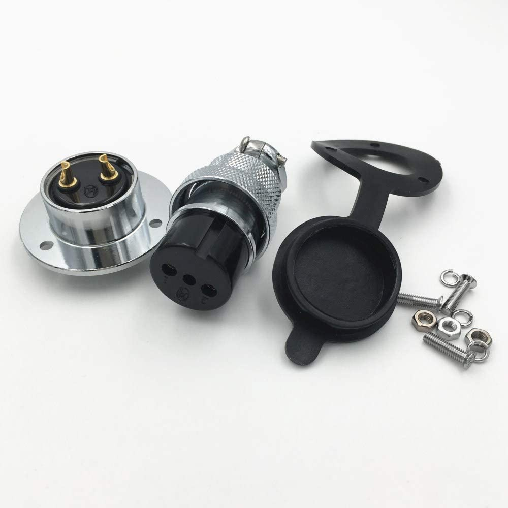 2 Pin GX25 Male Female Panel Mount Aviation Connector with 3 Hole Circular Flange
