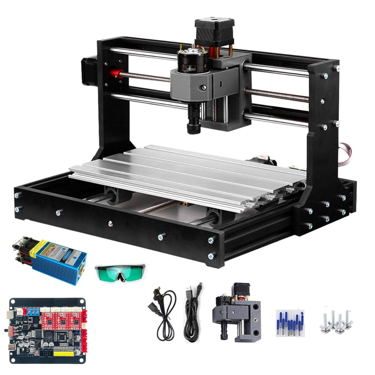 3018 Pro Desktop CNC Router & 15W Laser Engraver - High Power 2-in-1 DIY Kit