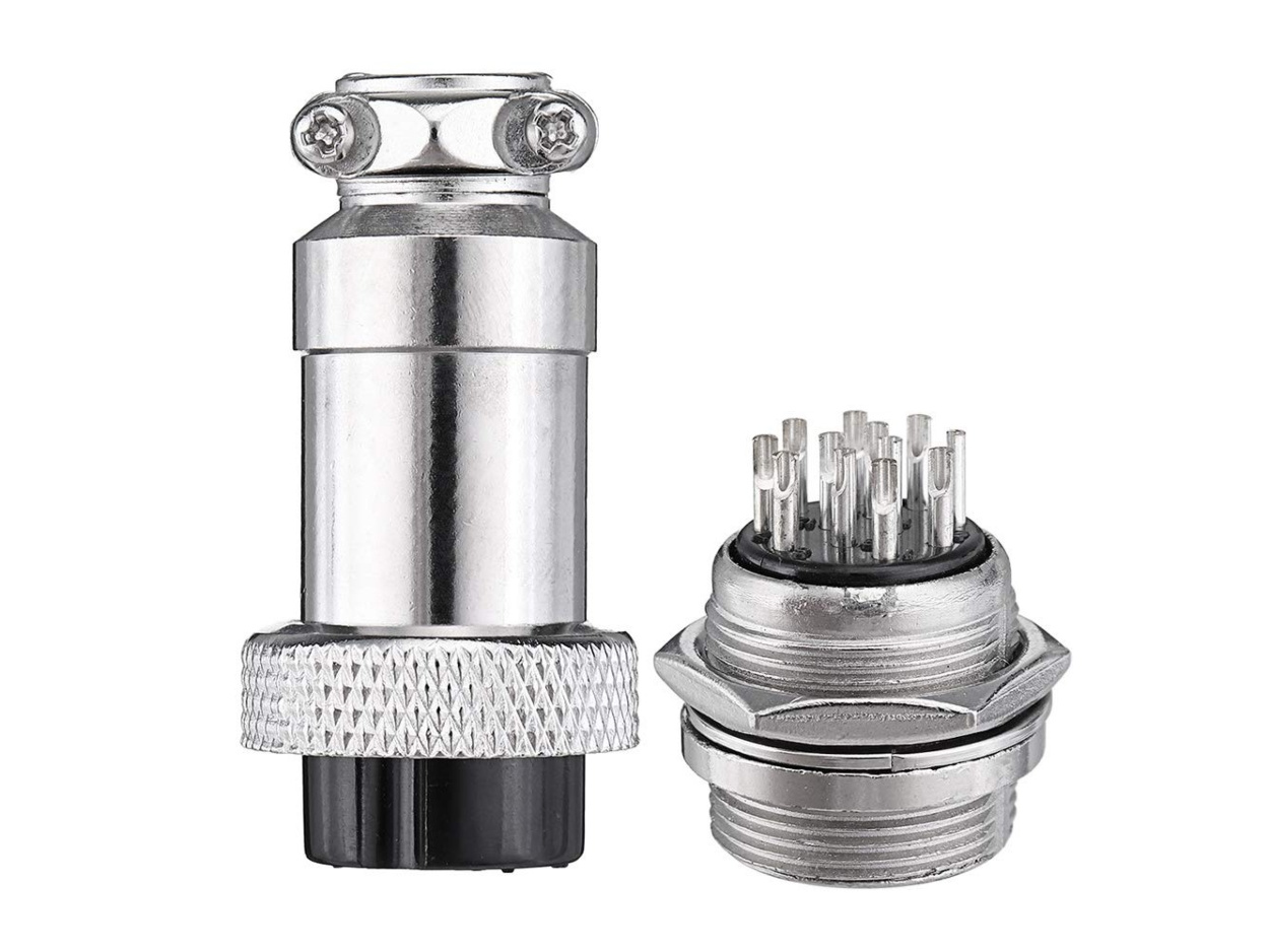 12 Pin GX20 Male Female Panel Mount Aviation Connector Plug