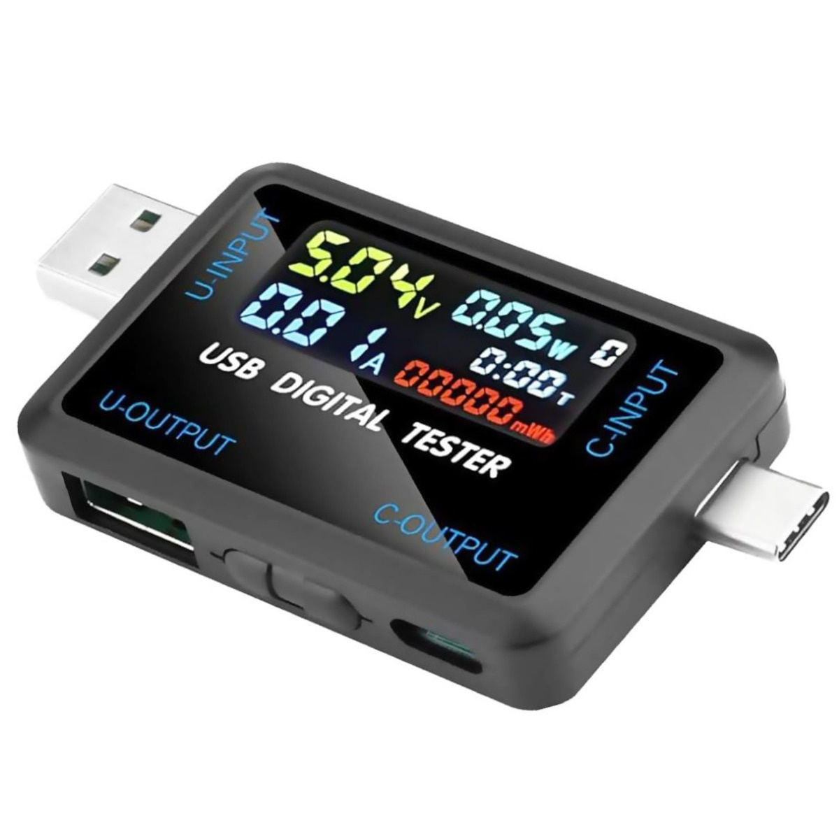 10-in-1 USB & Type-C Digital Tester - IPS Voltmeter, Ammeter, Impedance & Capacity Meter