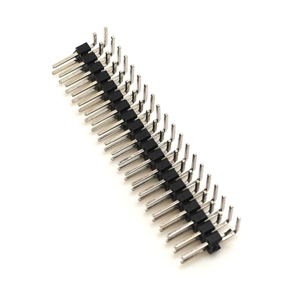 40 x 2 male Header Pins - Right Angle