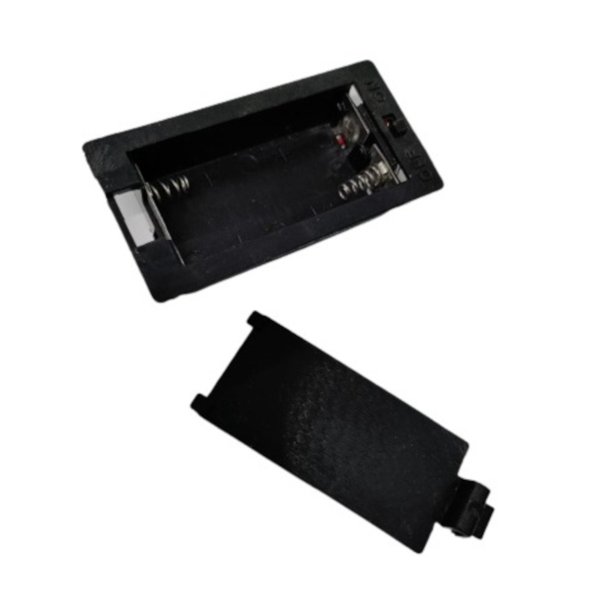2 x AA Plastic Case Battery Holder with On/Off Switch Black