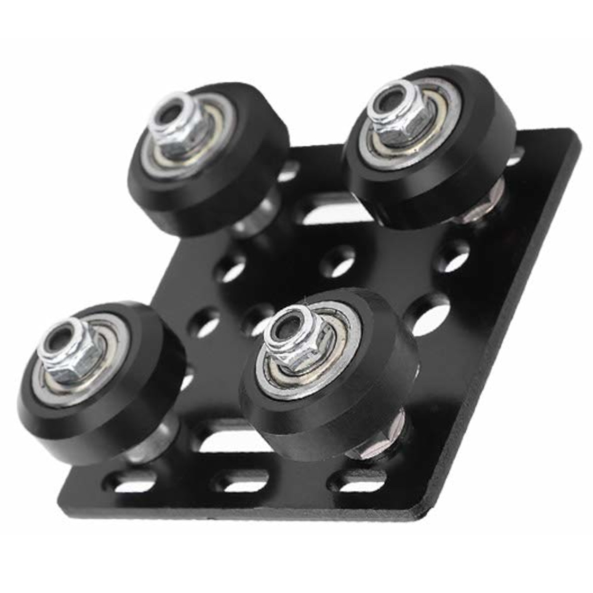 Black 2020 V-Slot Mini Gantry Plate Set with 4 POM Pulley Wheels & Hardware
