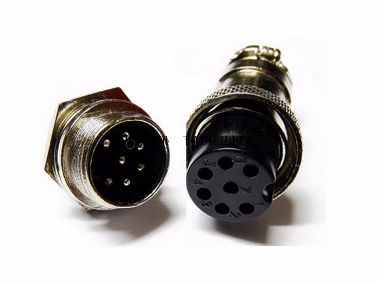 7 Pin GX12 Male Female Panel Mount Aviation Connector Plug