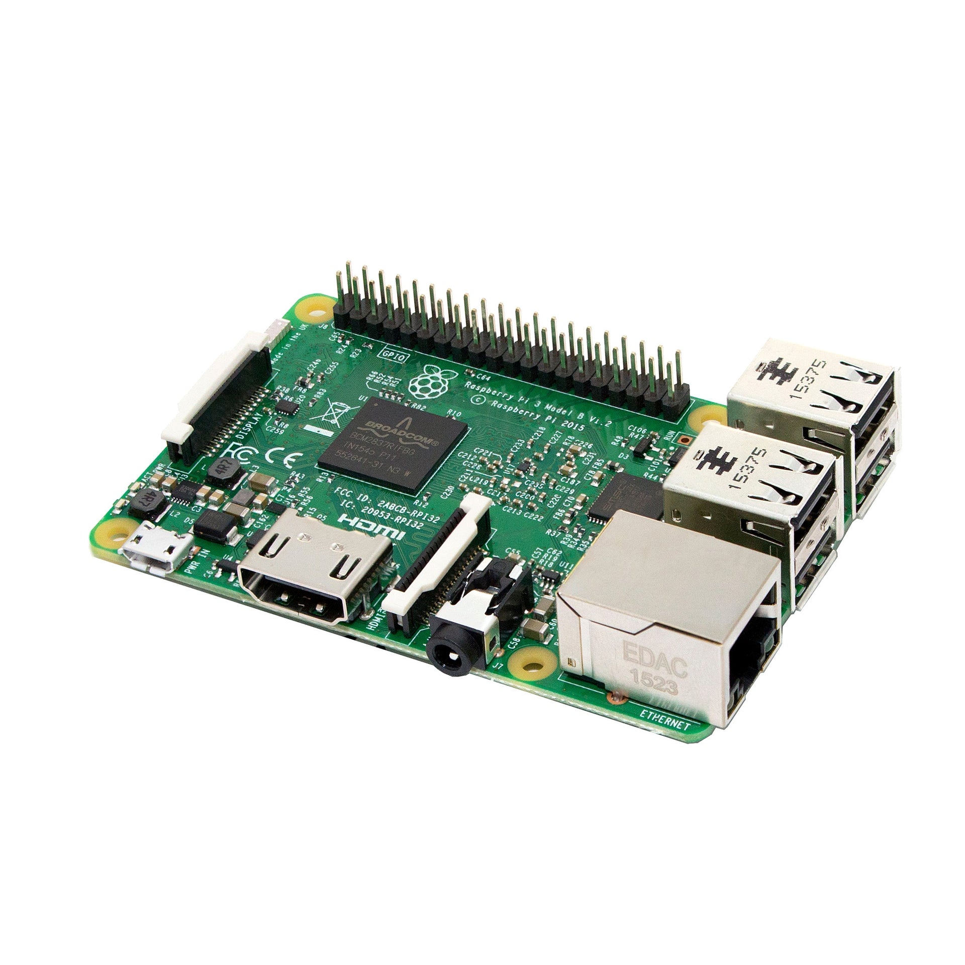 Raspberry Pi 3 Model B Motherboard with Broadcom BCM2387 Chipset and 1.2GHz and Quad-Core ARM Cortex-A53 - RP009