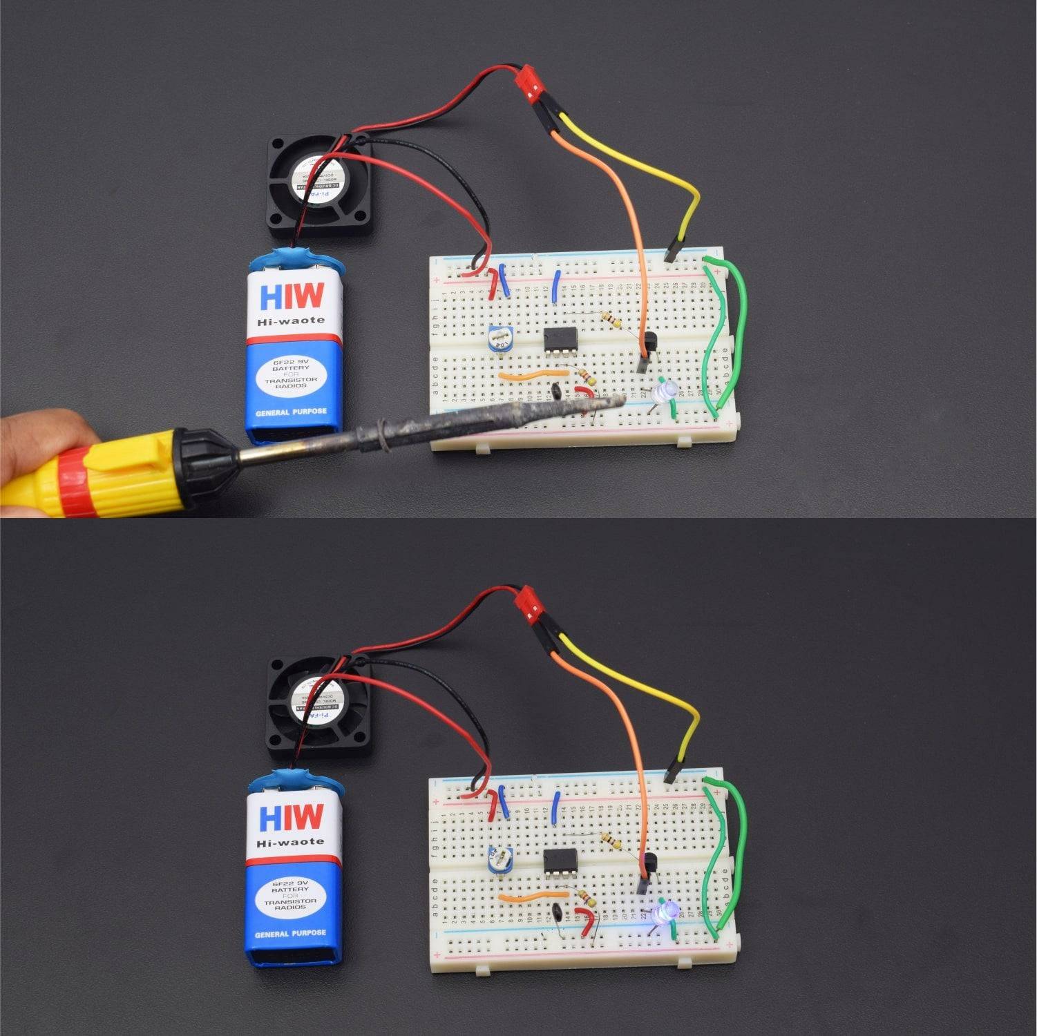 Make A Temperature Controlled Dc Fan Using Thermistor And Lm 741 IC - KT859