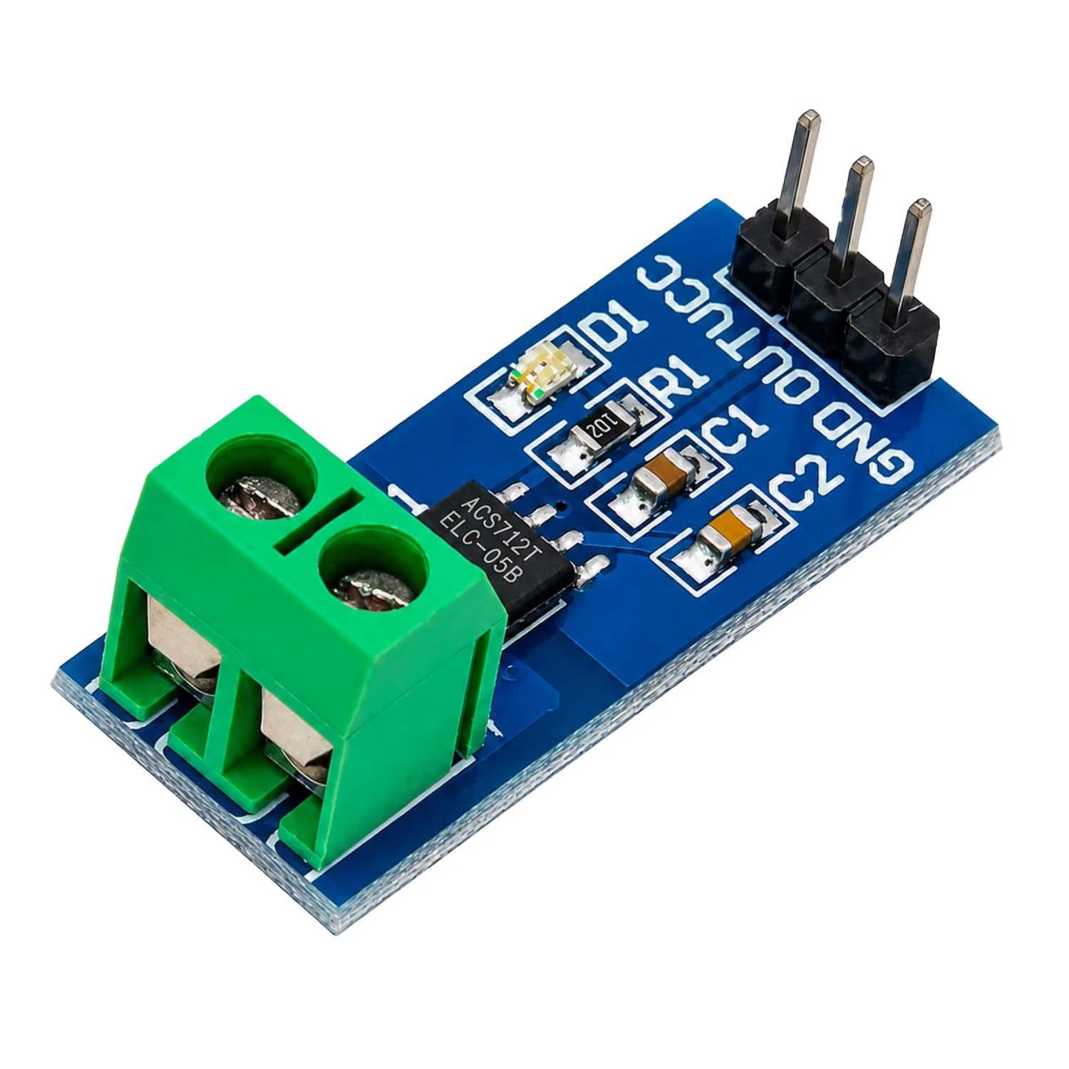 ACS712-5A Current Sensor Module 5A Hall Effect AC/DC Current Measurement Arduino Compatible - RS402