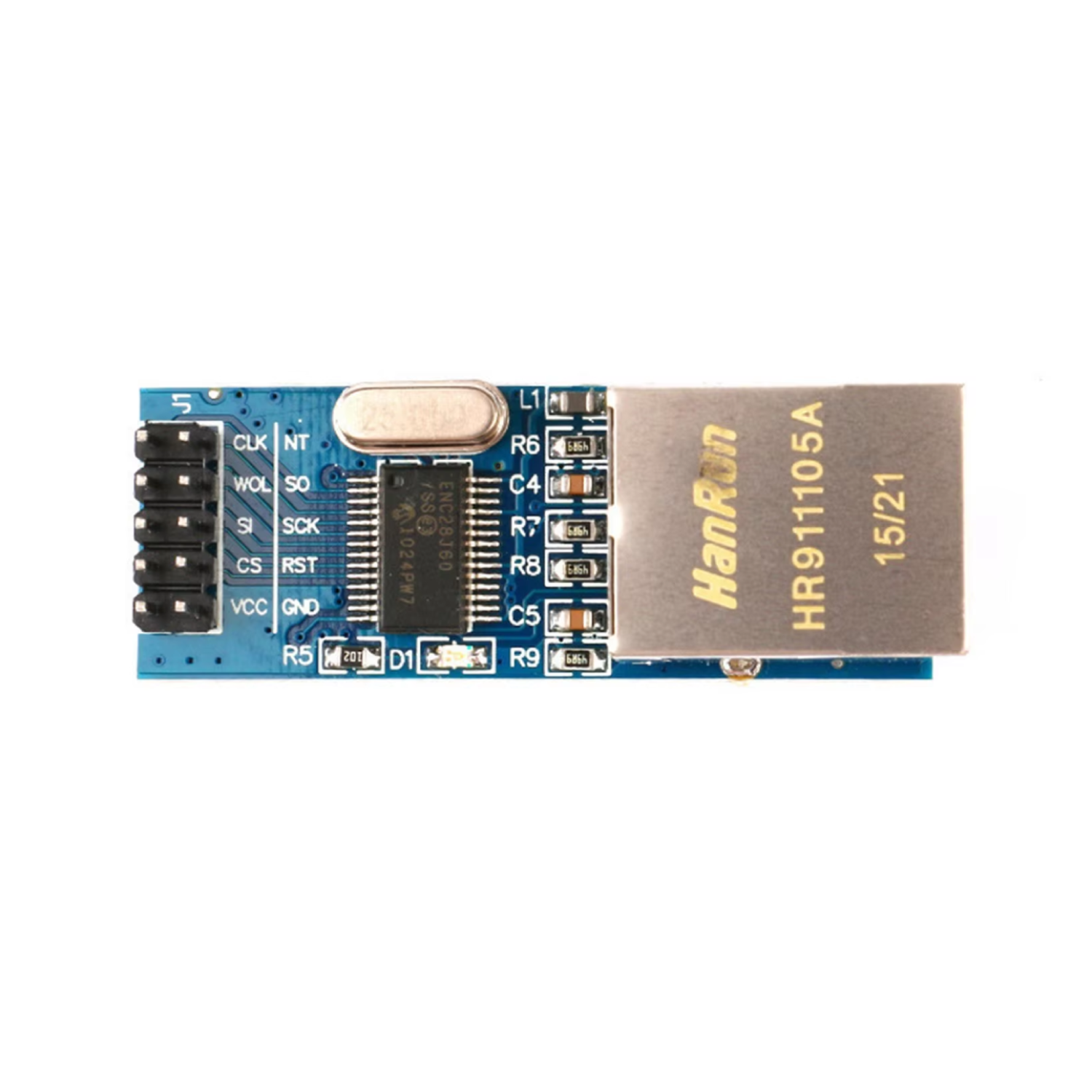 Mini ENC28J60 Chip Ethernet Network Module 10-Pin Interface SP1 Mini Ethernet Module For Arduino and Other Microcontroller Projects - NA052