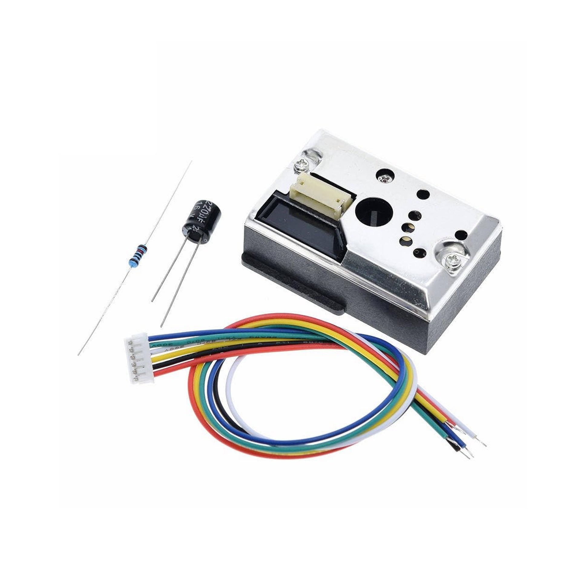 GP2Y1010AU0F Optical Dust Sensor Module PM2.5 Dust Smoke Particle Sensor /w Cable Capacitor Resistor - AB068