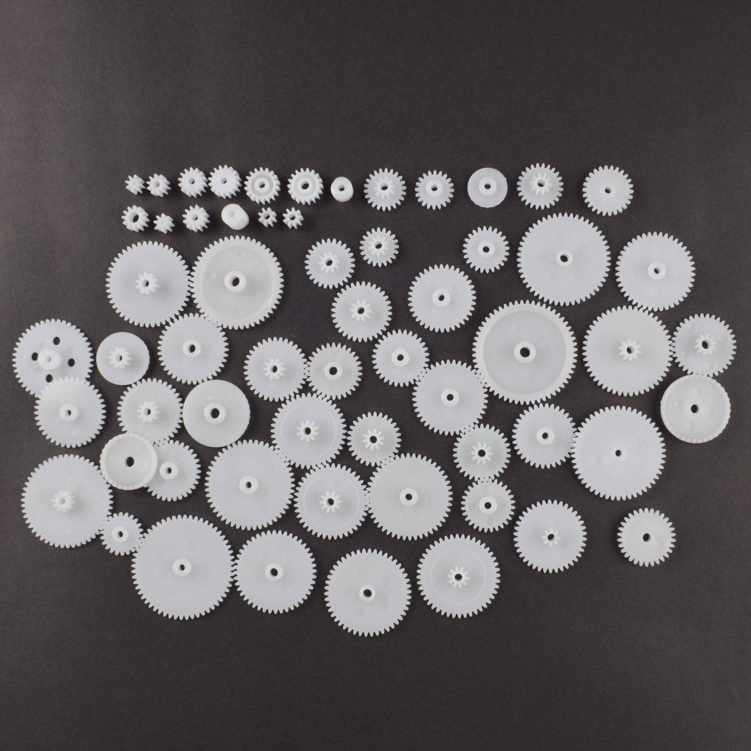 58 Pcs/bag J293Y Plastic 0.5 Module Gears White Micro DC Motor Toys Gears DIY Combination Parts -AC141
