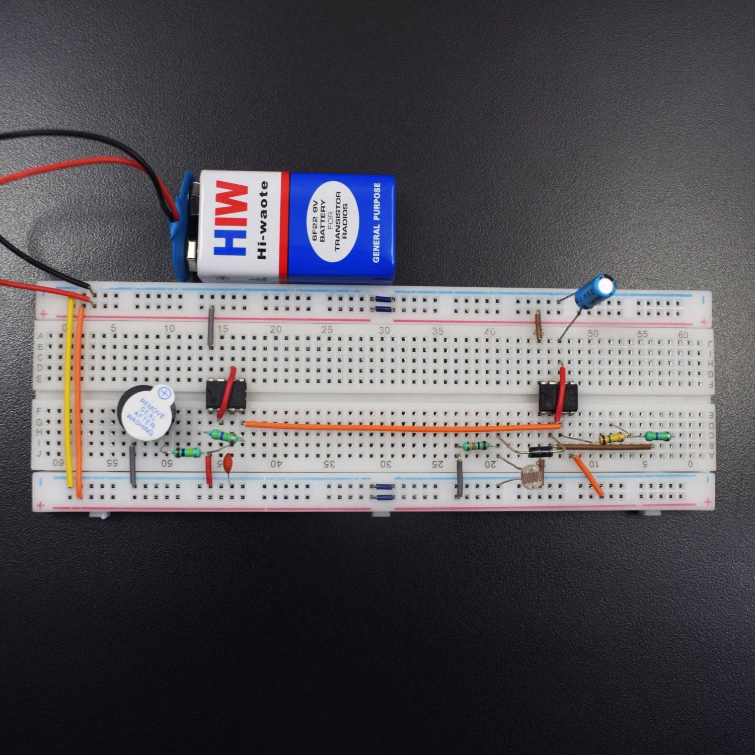 Make a Refrigerator Door Alarm using 555 Timer IC and LDR - KT874