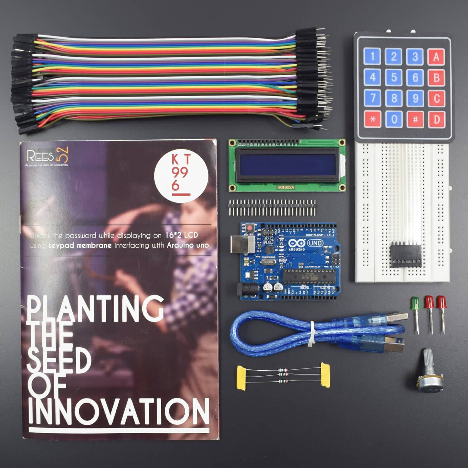 Make a Security Lock Panel with 16*2 LCD using Keypad Membrane interfacing with Arduino uno - KT996