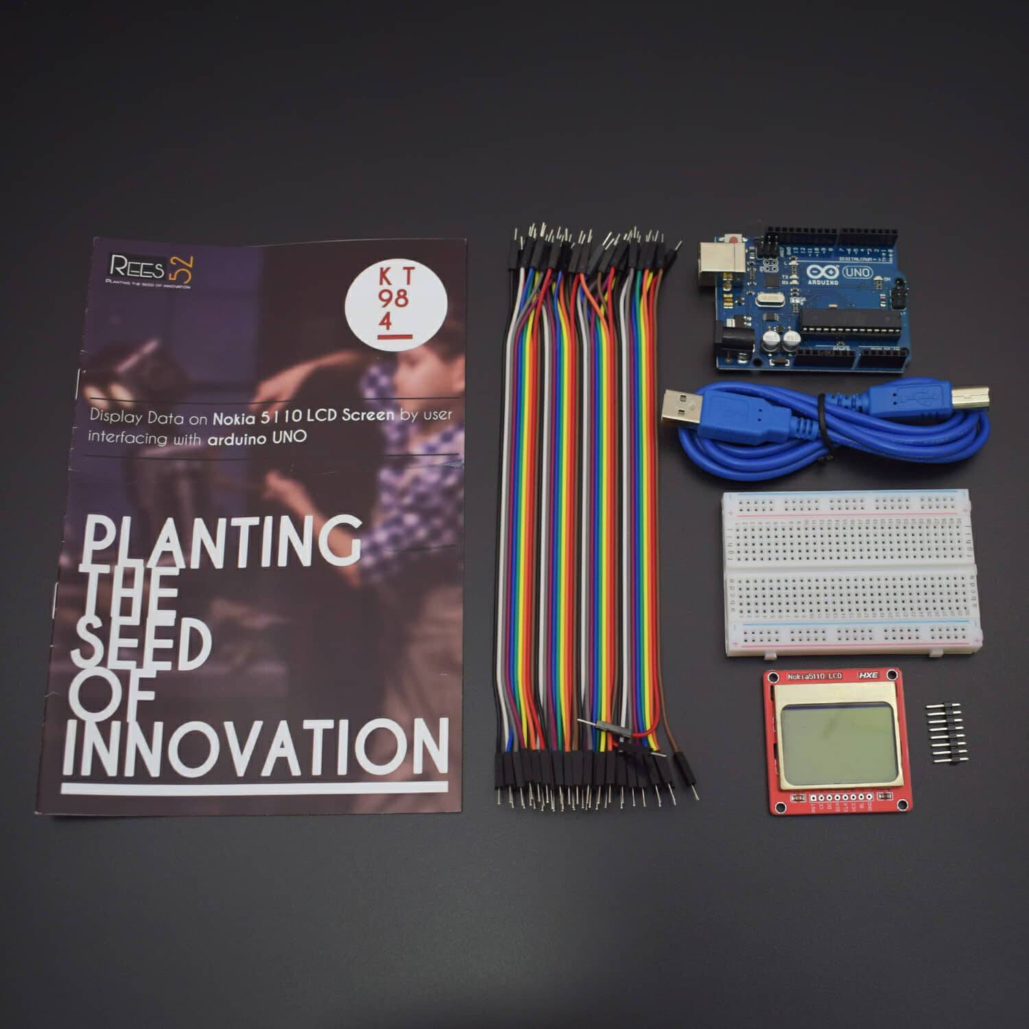 Display Data on Nokia 5110 LCD Screen by user interfacing with arduino UNO - KT984